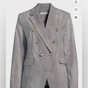 Free Assembly Women’s Double-Breasted Blazer in White Asparagus